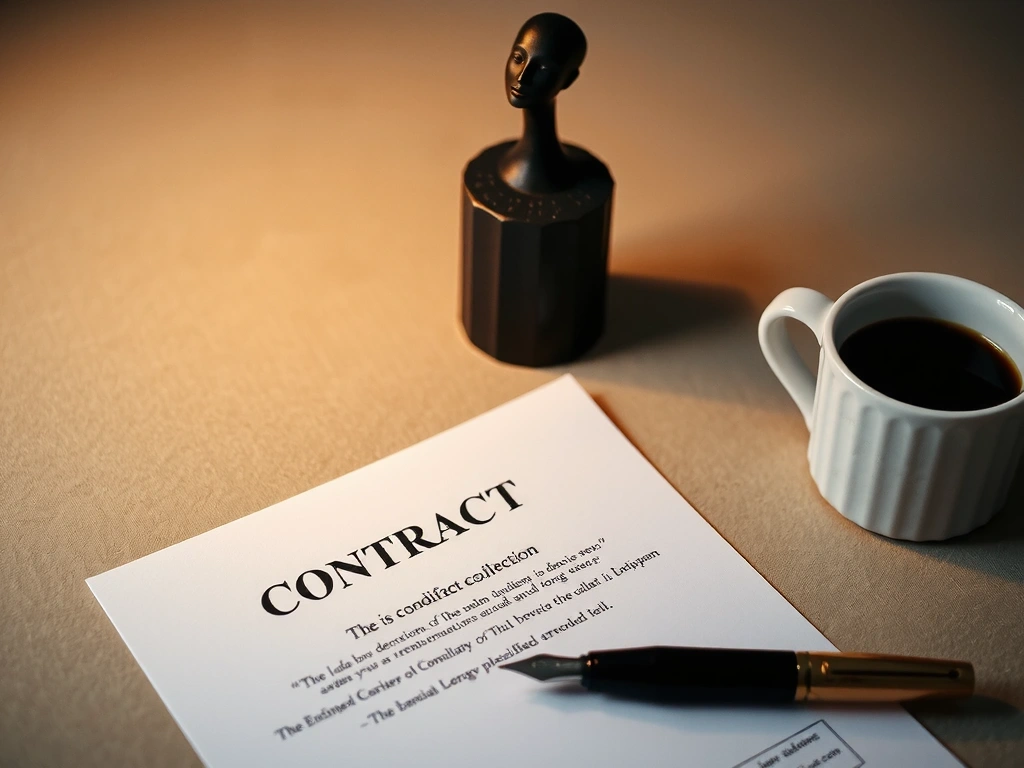 A thoughtfully arranged desk setting representing agreement and clarity.